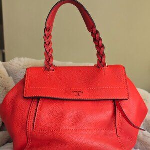 Tory Burch Half Moon Bag - Stunning Red Leather Handbag